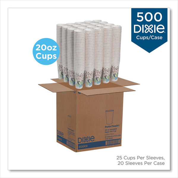 Dixie® PerfecTouch Paper Hot Cups, 20 oz, Coffee Haze Design, 25/Sleeve, 20 Sleeves/Carton (DXE5320CD)
