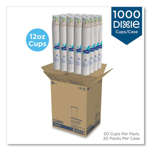 Dixie® PerfecTouch Paper Hot Cups, 12 oz, Coffee Haze Design, 50/Sleeve, 20 Sleeves/Carton (DXE5342CD)