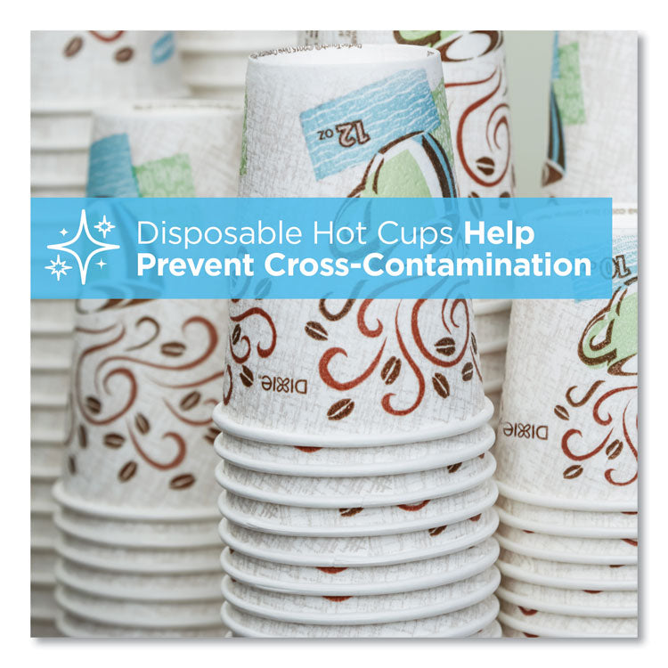Dixie® PerfecTouch Paper Hot Cups, 12 oz, Coffee Haze Design, 160/Pack (DXE5342CDSBPPK)
