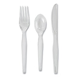 Dixie® Heavyweight Polystyrene Cutlery, Clear, Knives/Spoons/Forks, 180/Pack, 10 Packs/Carton (DXECH0369DX7) Case of 1800