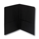Smead™ Two-Pocket Folder, Textured Paper, 100-Sheet Capacity, 11 x 8.5, Black, 25/Box (SMD87853)