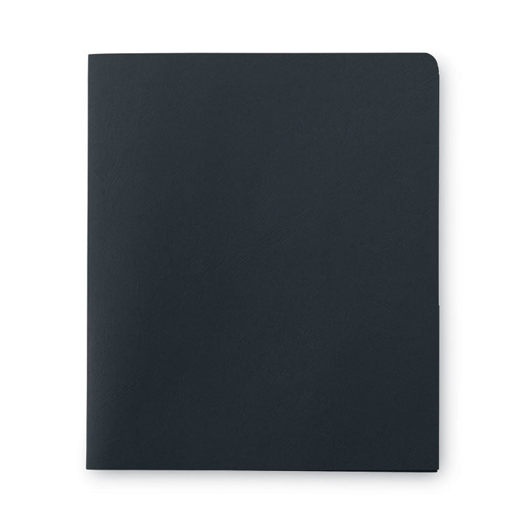 Smead™ Two-Pocket Folder, Textured Paper, 100-Sheet Capacity, 11 x 8.5, Black, 25/Box (SMD87853)