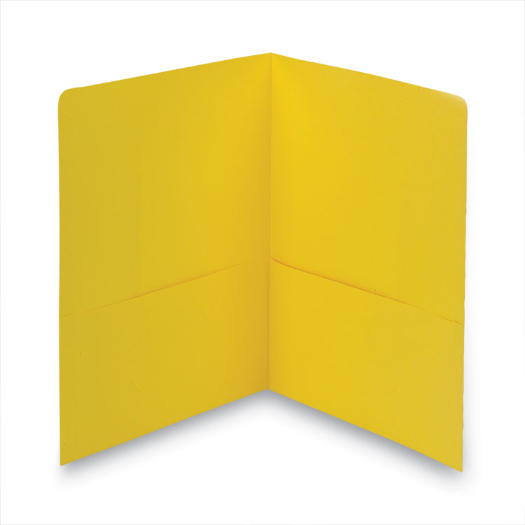 Smead™ Two-Pocket Folder, Textured Paper, 100-Sheet Capacity, 11 x 8.5, Yellow, 25/Box (SMD87862)