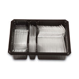 Dixie® Combo Pack, Tray with Clear Plastic Utensils, 90 Forks, 30 Knives, 60 Spoons (DXECH0369DX7PK)