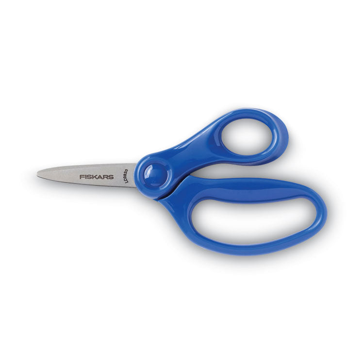 Fiskars Kids/Student Scissors, Pointed Tip, 5" Long, 1.75" Cut Length, Assorted Straight Handles (FSK1943001063) Each