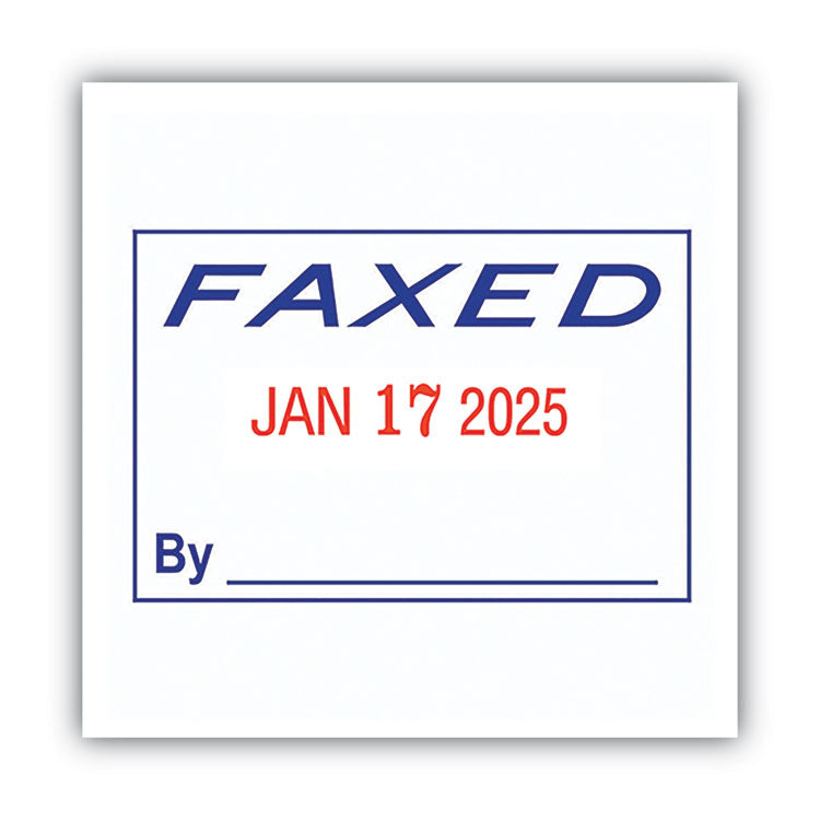 COSCO 2000PLUS® Model S 360 Two-Color Message Dater, 1.75 x 1, "Faxed," Self-Inking, Blue/Red (COS011032) Each