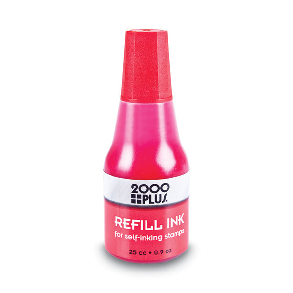COSCO 2000PLUS® Self-Inking Refill Ink, 0.9 oz. Bottle, Red (COS032960)