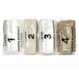 FlexPress4™ 4 Layer Compression Bandage System Multiple Sizes Self-Adherent / Tape Closure Tan / White NonSterile Standard Compression (949200_BX) 1/BX