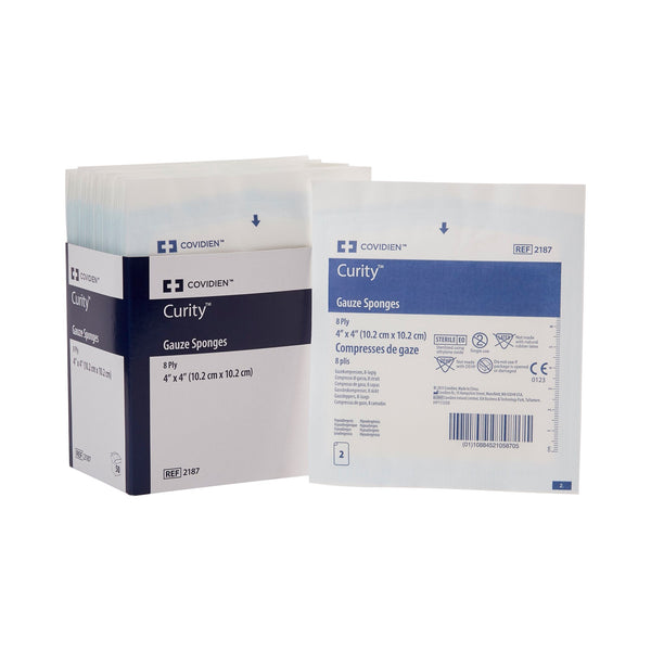 Curity™ Gauze Sponge 4 X 4 Inch 8-Ply Sterile 2 per Pack (688659_PK) 1/PK