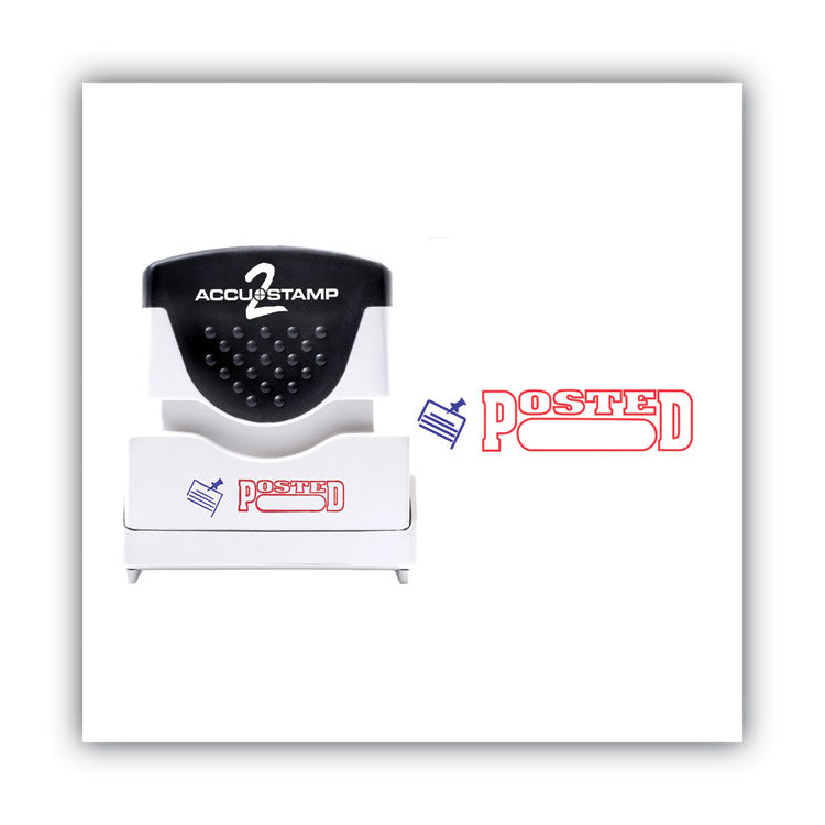 ACCUSTAMP2® Pre-Inked Shutter Stamp, Red/Blue, POSTED, 1.63 x 0.5 (COS035521) Each
