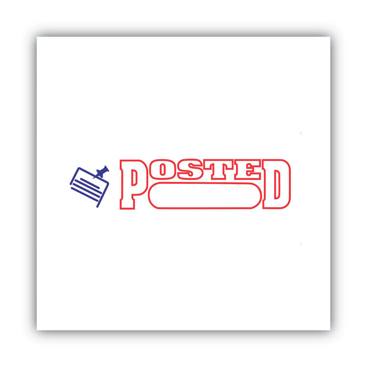 ACCUSTAMP2® Pre-Inked Shutter Stamp, Red/Blue, POSTED, 1.63 x 0.5 (COS035521) Each