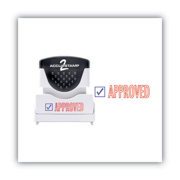 ACCUSTAMP2® Pre-Inked Shutter Stamp, Red/Blue, APPROVED, 1.63 x 0.5 (COS035525)