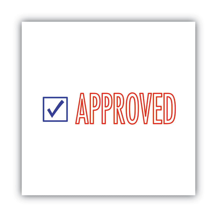 ACCUSTAMP2® Pre-Inked Shutter Stamp, Red/Blue, APPROVED, 1.63 x 0.5 (COS035525) Each