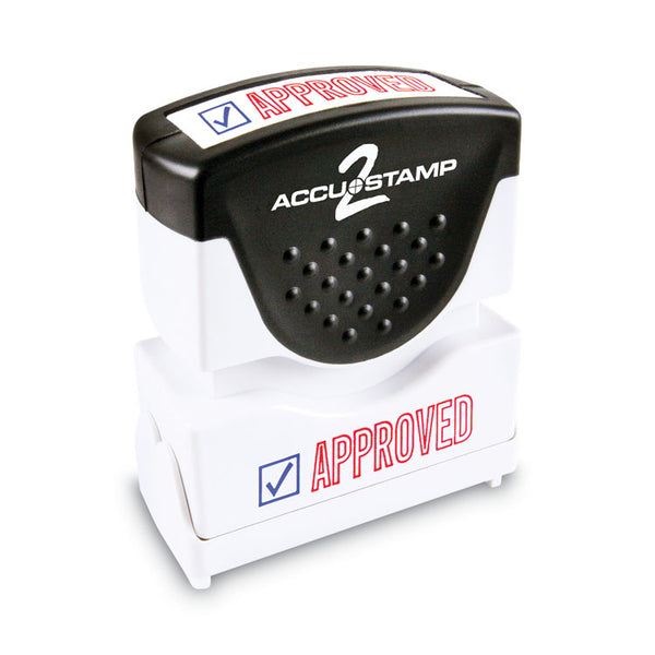 ACCUSTAMP2® Pre-Inked Shutter Stamp, Red/Blue, APPROVED, 1.63 x 0.5 (COS035525) Each