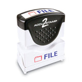 ACCUSTAMP2® Pre-Inked Shutter Stamp, Red/Blue, FILE, 1.63 x 0.5 (COS035534) Each