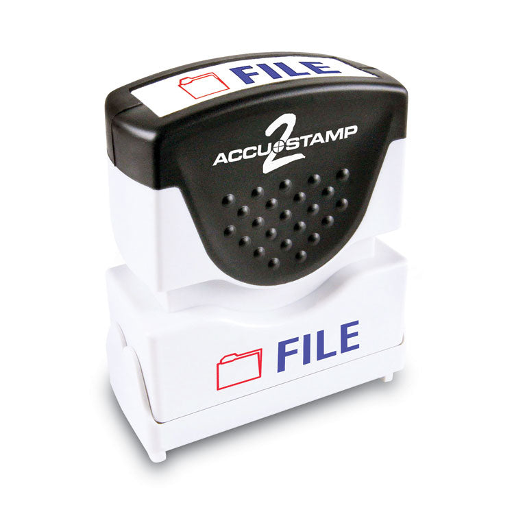 ACCUSTAMP2® Pre-Inked Shutter Stamp, Red/Blue, FILE, 1.63 x 0.5 (COS035534) Each