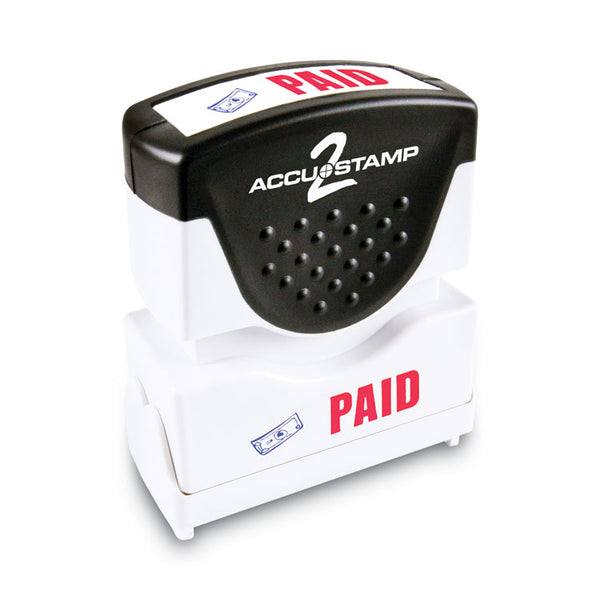 ACCUSTAMP2® Pre-Inked Shutter Stamp with Microban, Red/Blue, PAID, 1.63 x 0.5 (COS035535)