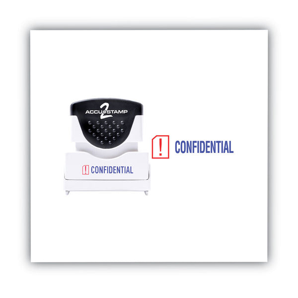 ACCUSTAMP2® Pre-Inked Shutter Stamp, Red/Blue, CONFIDENTIAL, 1.63 x 0.5 (COS035536)
