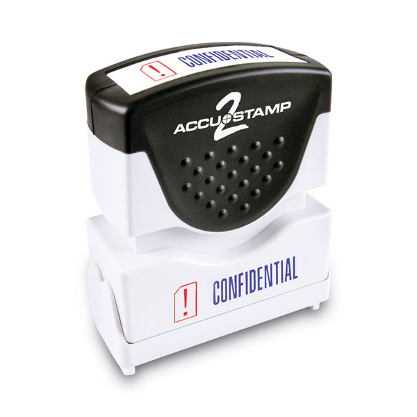 ACCUSTAMP2® Pre-Inked Shutter Stamp, Red/Blue, CONFIDENTIAL, 1.63 x 0.5 (COS035536) Each