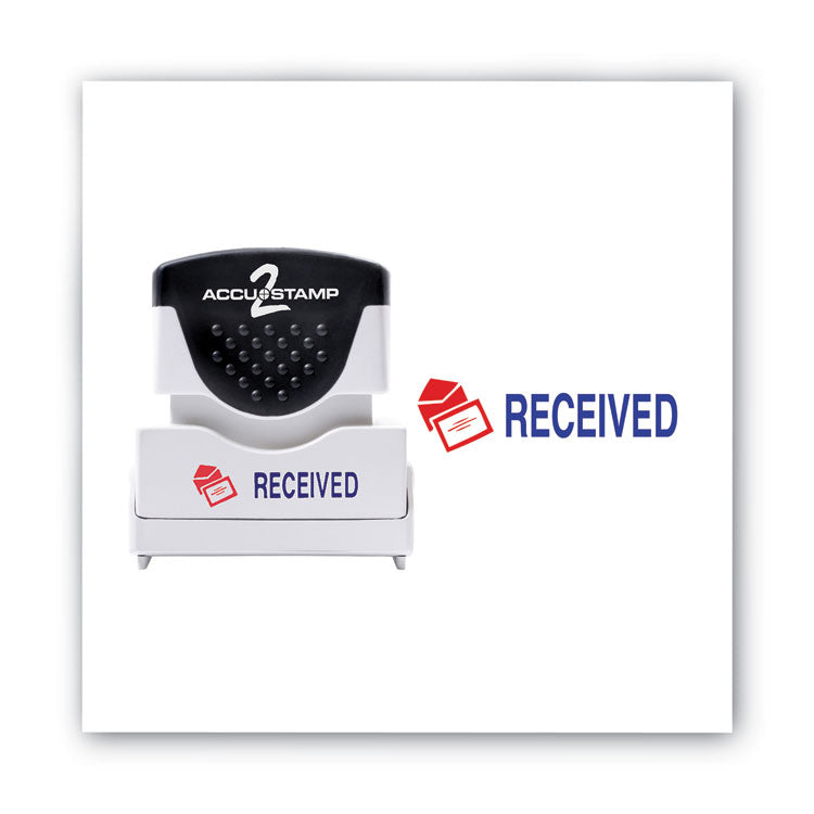 ACCUSTAMP2® Pre-Inked Shutter Stamp, Red/Blue, RECEIVED, 1.63 x 0.5 (COS035537) Each