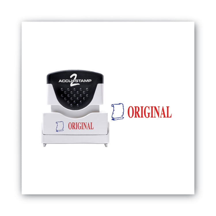 ACCUSTAMP2® Pre-Inked Shutter Stamp, Red/Blue, ORIGINAL, 1.63 x 0.5 (COS035540) Each