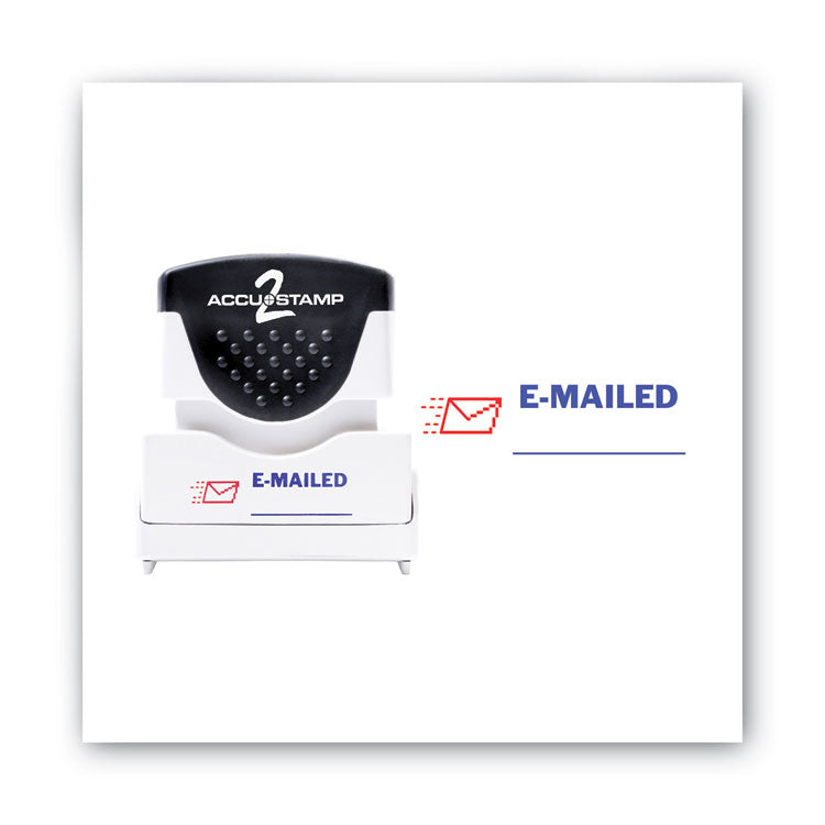ACCUSTAMP2® Pre-Inked Shutter Stamp, Red/Blue, EMAILED, 1.63 x 0.5 (COS035541) Each