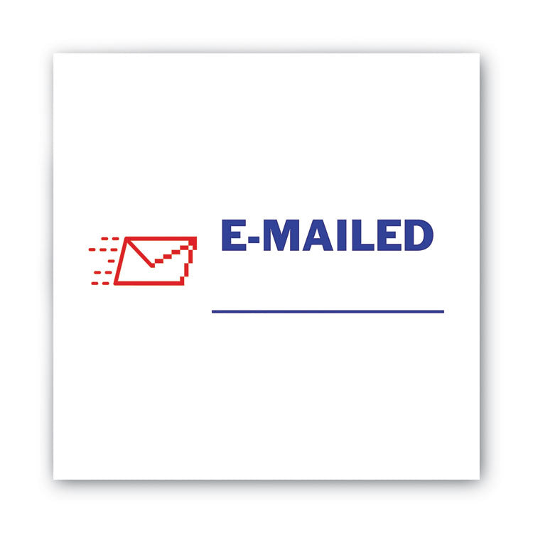 ACCUSTAMP2® Pre-Inked Shutter Stamp, Red/Blue, EMAILED, 1.63 x 0.5 (COS035541) Each