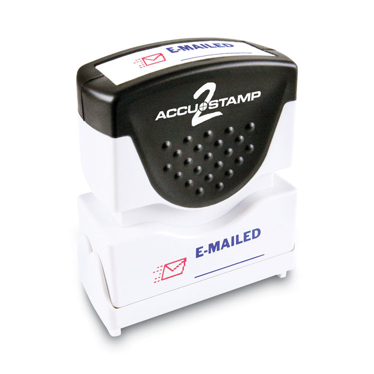 ACCUSTAMP2® Pre-Inked Shutter Stamp, Red/Blue, EMAILED, 1.63 x 0.5 (COS035541) Each