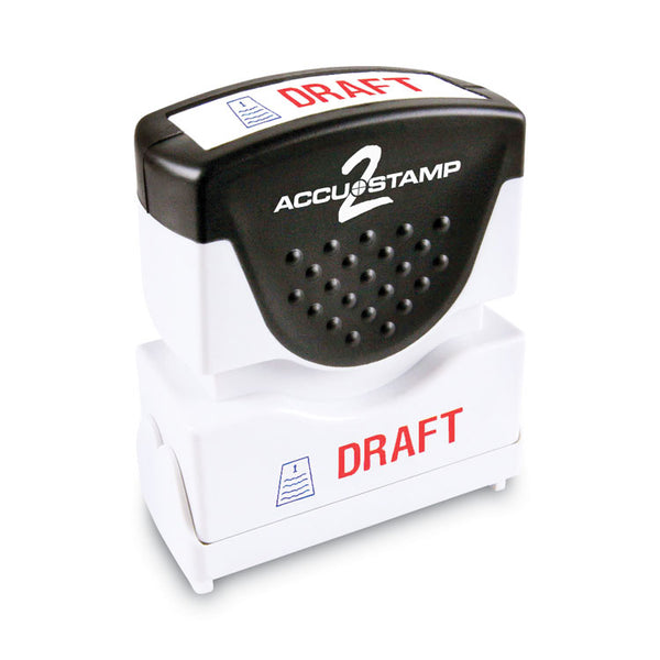 ACCUSTAMP2® Pre-Inked Shutter Stamp, Red/Blue, DRAFT, 1.63 x 0.5 (COS035542) Each