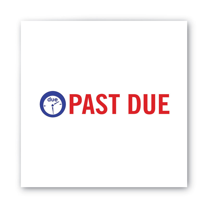 Consolidated Stamp Pre-Inked Shutter Stamp, Red/Blue, PAST DUE, 1 5/8 x 1/2 (COS035543) Each
