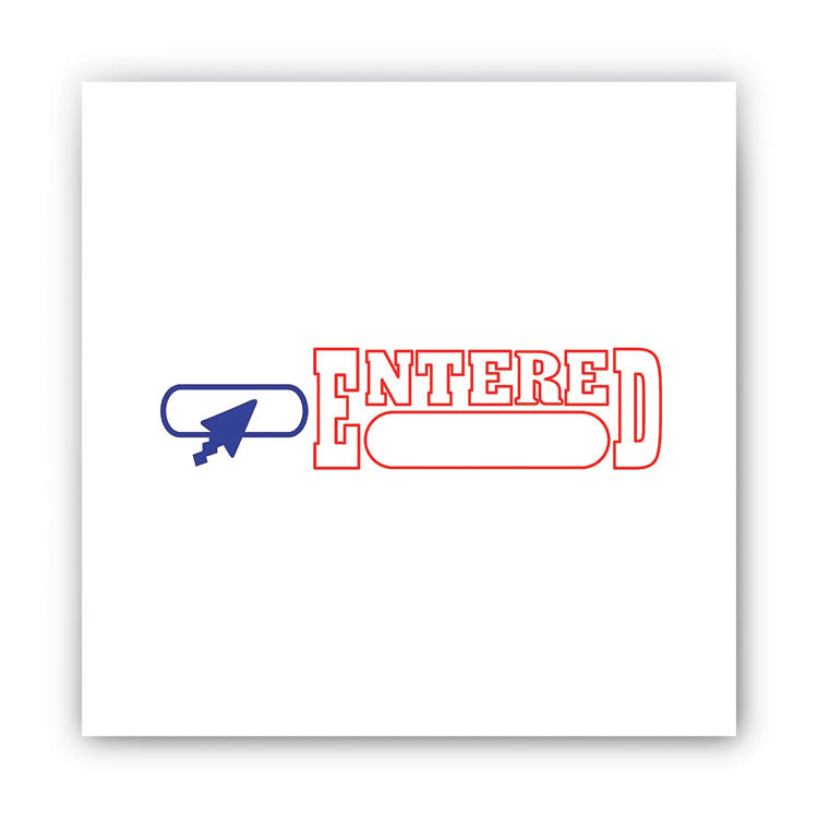 ACCUSTAMP2® Pre-Inked Shutter Stamp, Red/Blue, ENTERED, 1.63 x 0.5 (COS035544) Each