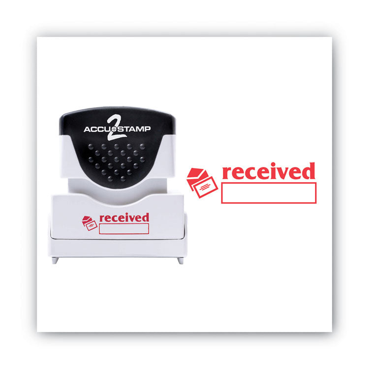 ACCUSTAMP2® Pre-Inked Shutter Stamp, Red, RECEIVED, 1.63 x 0.5 (COS035570) Each
