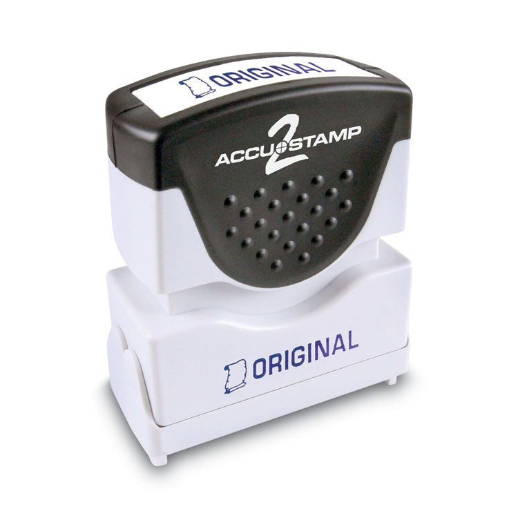 ACCUSTAMP2® Pre-Inked Shutter Stamp, Blue, ORIGINAL, 1.63 x 0.5 (COS035572) Each
