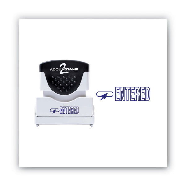 ACCUSTAMP2® Pre-Inked Shutter Stamp, Blue, ENTERED, 1.63 x 0.5 (COS035573)