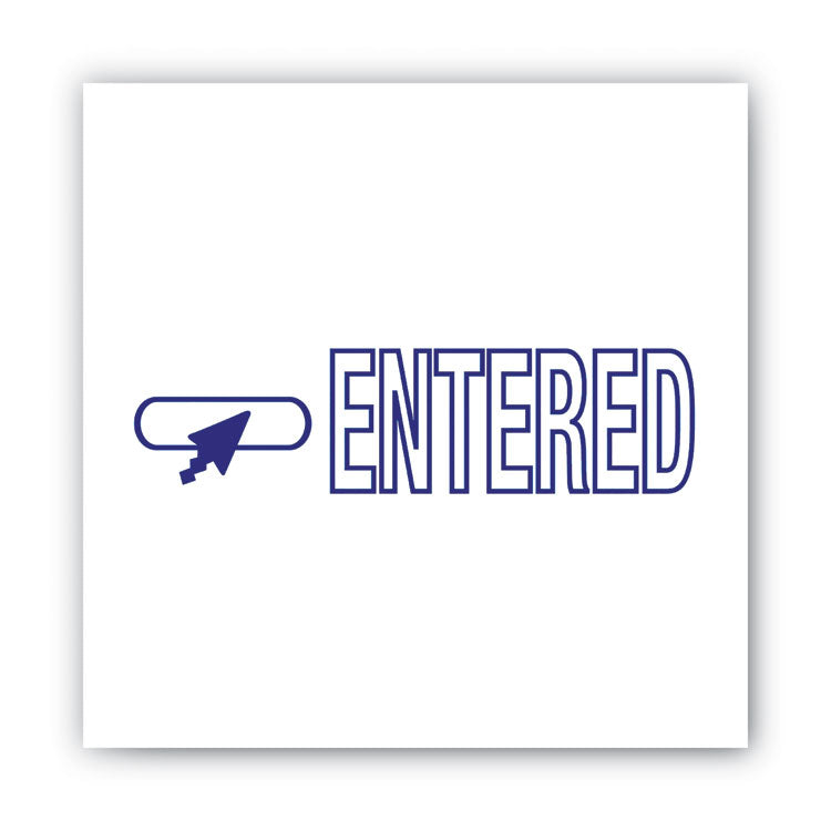 ACCUSTAMP2® Pre-Inked Shutter Stamp, Blue, ENTERED, 1.63 x 0.5 (COS035573) Each