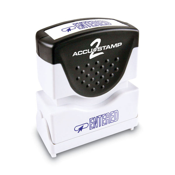 ACCUSTAMP2® Pre-Inked Shutter Stamp, Blue, ENTERED, 1.63 x 0.5 (COS035573) Each