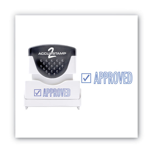ACCUSTAMP2® Pre-Inked Shutter Stamp, Blue, APPROVED, 1.63 x 0.5 (COS035575)