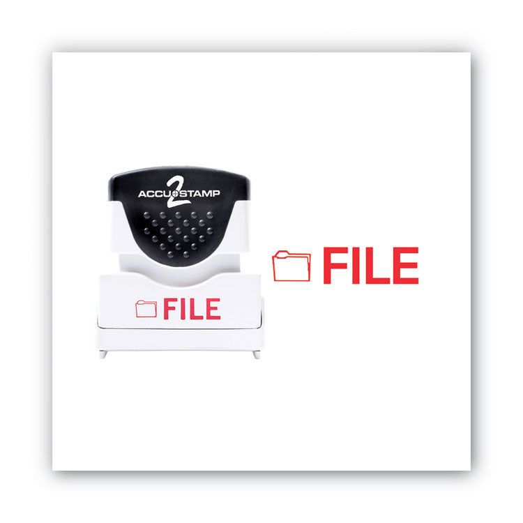 ACCUSTAMP2® Pre-Inked Shutter Stamp, Red, FILE,.63 x 0.5 (COS035576) Each