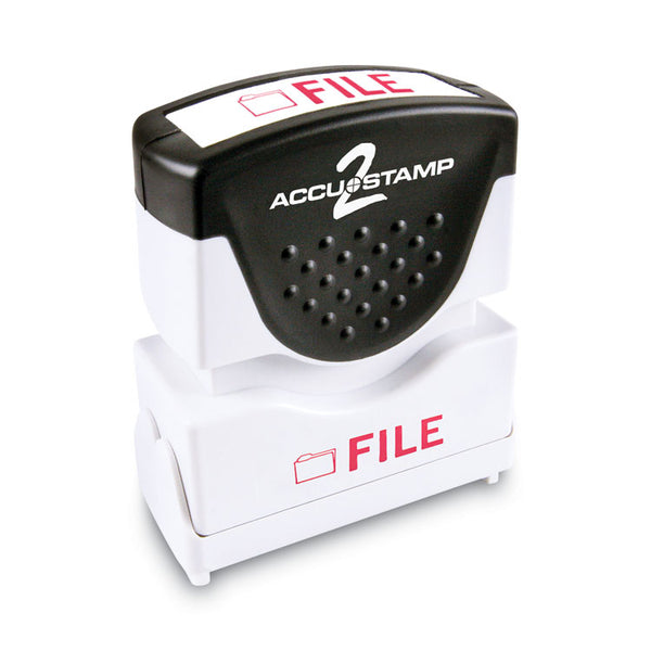ACCUSTAMP2® Pre-Inked Shutter Stamp, Red, FILE,.63 x 0.5 (COS035576) Each