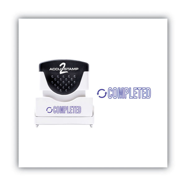 ACCUSTAMP2® Pre-Inked Shutter Stamp, Blue, COMPLETED, 1.63 x 0.5 (COS035582) Each