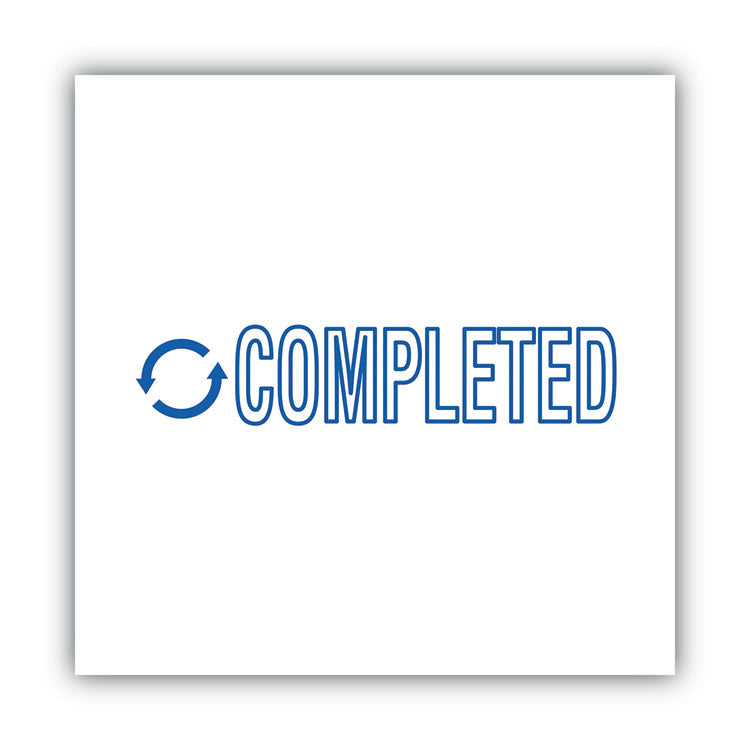 ACCUSTAMP2® Pre-Inked Shutter Stamp, Blue, COMPLETED, 1.63 x 0.5 (COS035582) Each