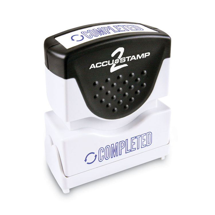 ACCUSTAMP2® Pre-Inked Shutter Stamp, Blue, COMPLETED, 1.63 x 0.5 (COS035582) Each