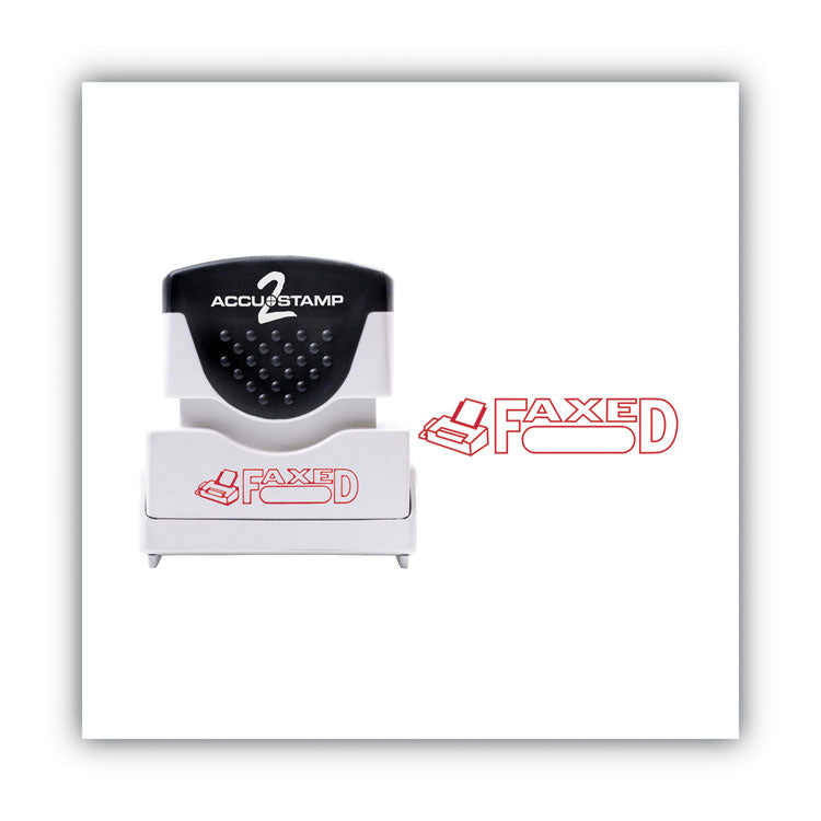 ACCUSTAMP2® Pre-Inked Shutter Stamp, Red, FAXED, 1.63 x 0.5 (COS035583) Each