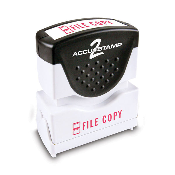 ACCUSTAMP2® Pre-Inked Shutter Stamp, Red, FILE COPY, 1.63 x 0.5 (COS035596)