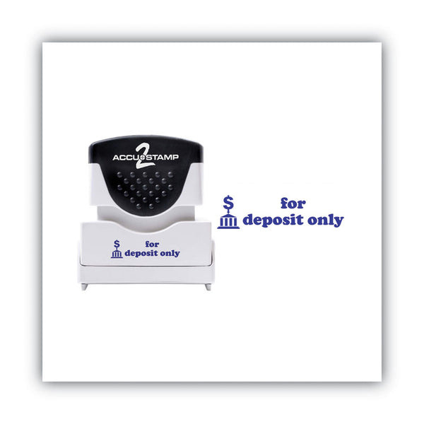 ACCUSTAMP2® Pre-Inked Shutter Stamp, Blue, FOR DEPOSIT ONLY, 1.63 x 0.5 (COS035601)