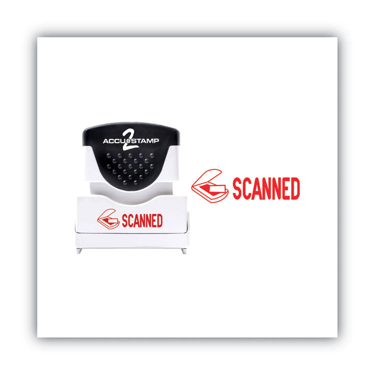 ACCUSTAMP2® Pre-Inked Shutter Stamp, Red, SCANNED, 1.63 x 0.5 (COS035605) Each