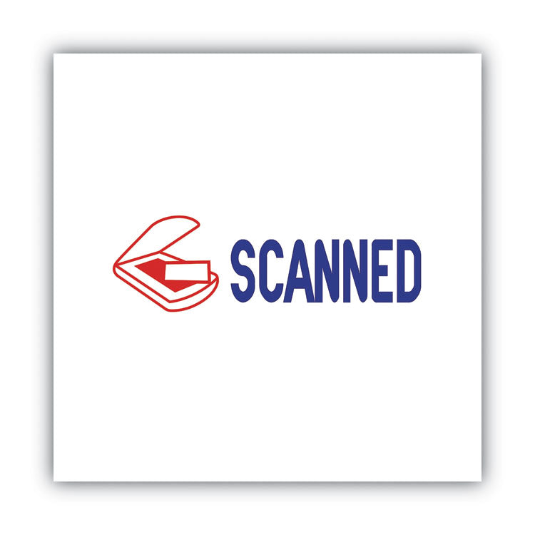 ACCUSTAMP2® Pre-Inked Shutter Stamp, Red/Blue, SCANNED, 1.63 x 0.5 (COS035606)