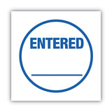 ACCUSTAMP® Pre-Inked Round Stamp, ENTERED, 0.63" dia, Blue (COS035656) Each