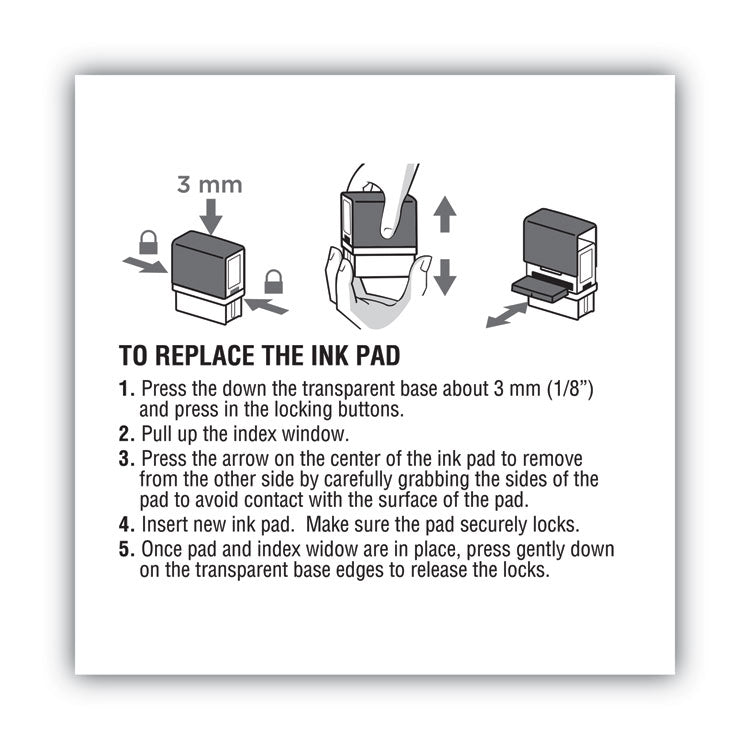 COSCO 2000PLUS® Replacement Ink Pad for 2000PLUS 1SI20PGL, 1.63" x 0.25", Black (COS065465) Each