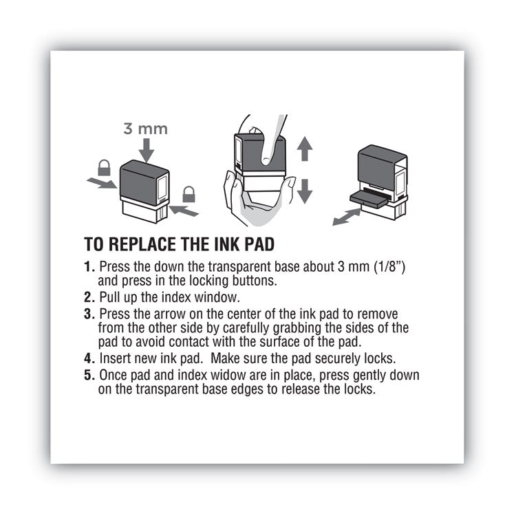 COSCO 2000PLUS® Replacement Ink Pad for 2000PLUS 1SI20PGL, 1.63" x 0.25", Red (COS065467) Each